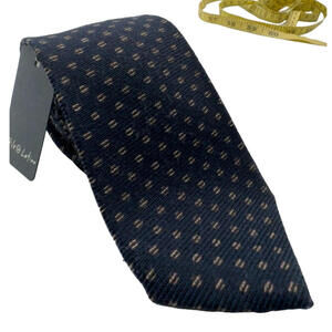 Stile Latino Virgin Wool Blend Neck Tie Dotted Navy Beige Black